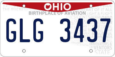 OH license plate GLG3437