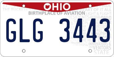 OH license plate GLG3443