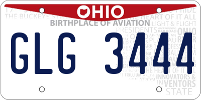 OH license plate GLG3444