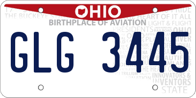 OH license plate GLG3445