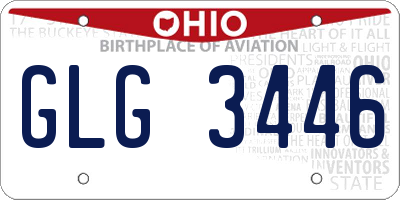 OH license plate GLG3446