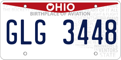 OH license plate GLG3448