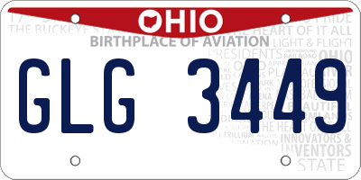 OH license plate GLG3449