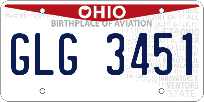 OH license plate GLG3451