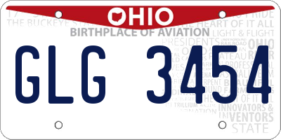 OH license plate GLG3454
