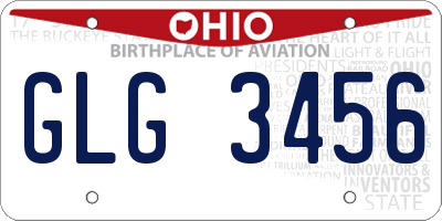 OH license plate GLG3456