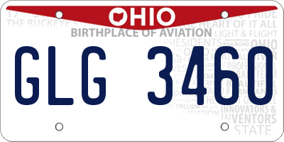 OH license plate GLG3460