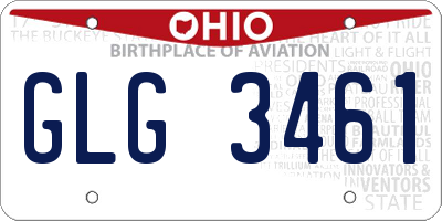 OH license plate GLG3461