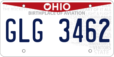 OH license plate GLG3462