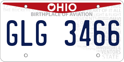 OH license plate GLG3466