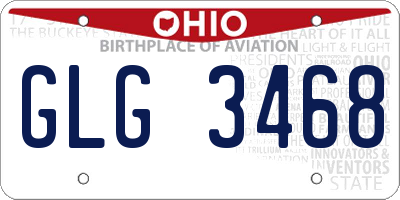 OH license plate GLG3468