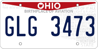 OH license plate GLG3473
