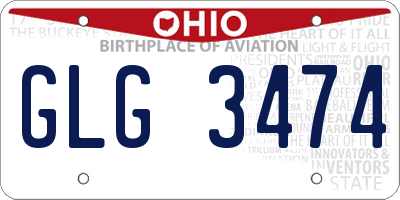 OH license plate GLG3474