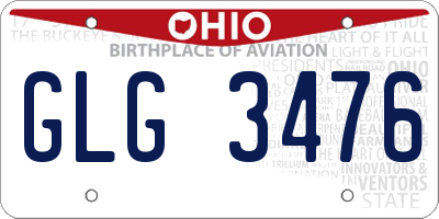 OH license plate GLG3476
