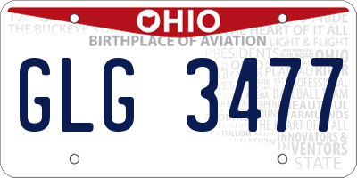 OH license plate GLG3477