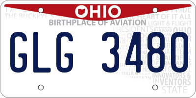OH license plate GLG3480