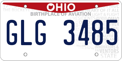 OH license plate GLG3485