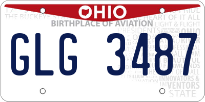 OH license plate GLG3487