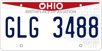 OH license plate GLG3488