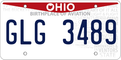 OH license plate GLG3489