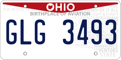 OH license plate GLG3493