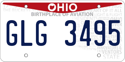 OH license plate GLG3495
