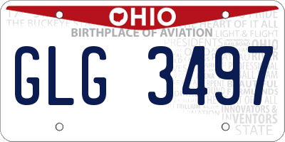 OH license plate GLG3497