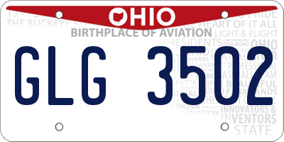 OH license plate GLG3502