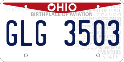 OH license plate GLG3503