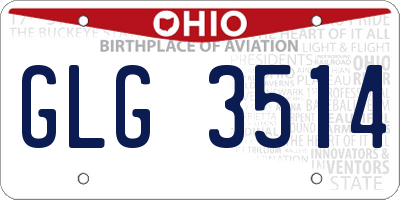 OH license plate GLG3514