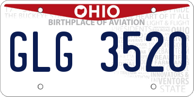 OH license plate GLG3520