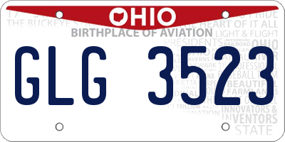 OH license plate GLG3523