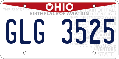 OH license plate GLG3525