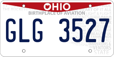 OH license plate GLG3527