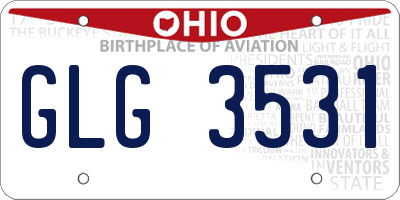 OH license plate GLG3531