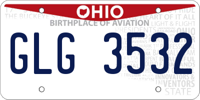 OH license plate GLG3532