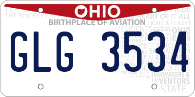 OH license plate GLG3534
