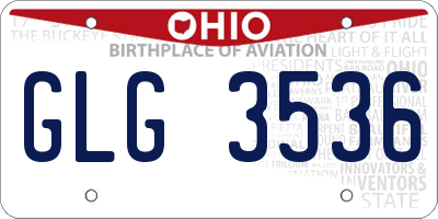 OH license plate GLG3536