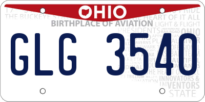 OH license plate GLG3540