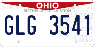 OH license plate GLG3541