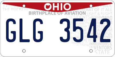 OH license plate GLG3542