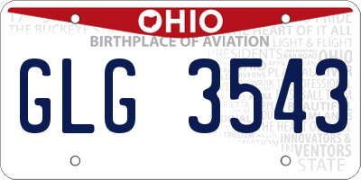 OH license plate GLG3543