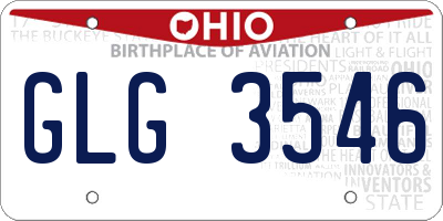 OH license plate GLG3546