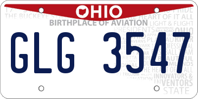 OH license plate GLG3547