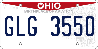 OH license plate GLG3550