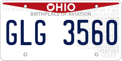 OH license plate GLG3560