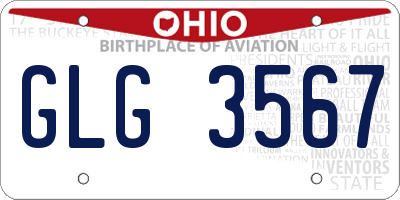OH license plate GLG3567