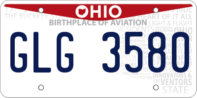 OH license plate GLG3580