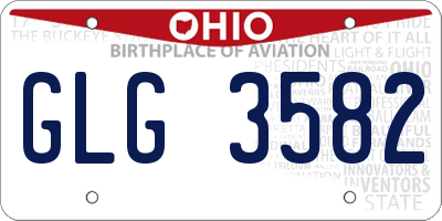 OH license plate GLG3582