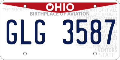 OH license plate GLG3587